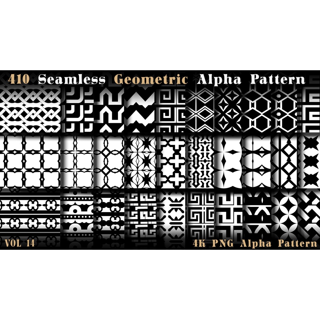 410 Seamless Geometric Pattern 3D Model – 4K Textures, PNG Alphas - View 15