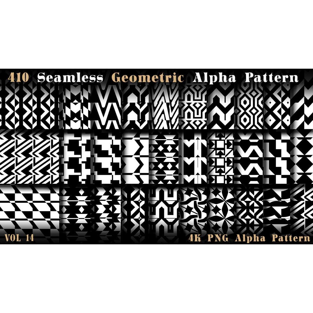 410 Seamless Geometric Pattern 3D Model – 4K Textures, PNG Alphas - View 3