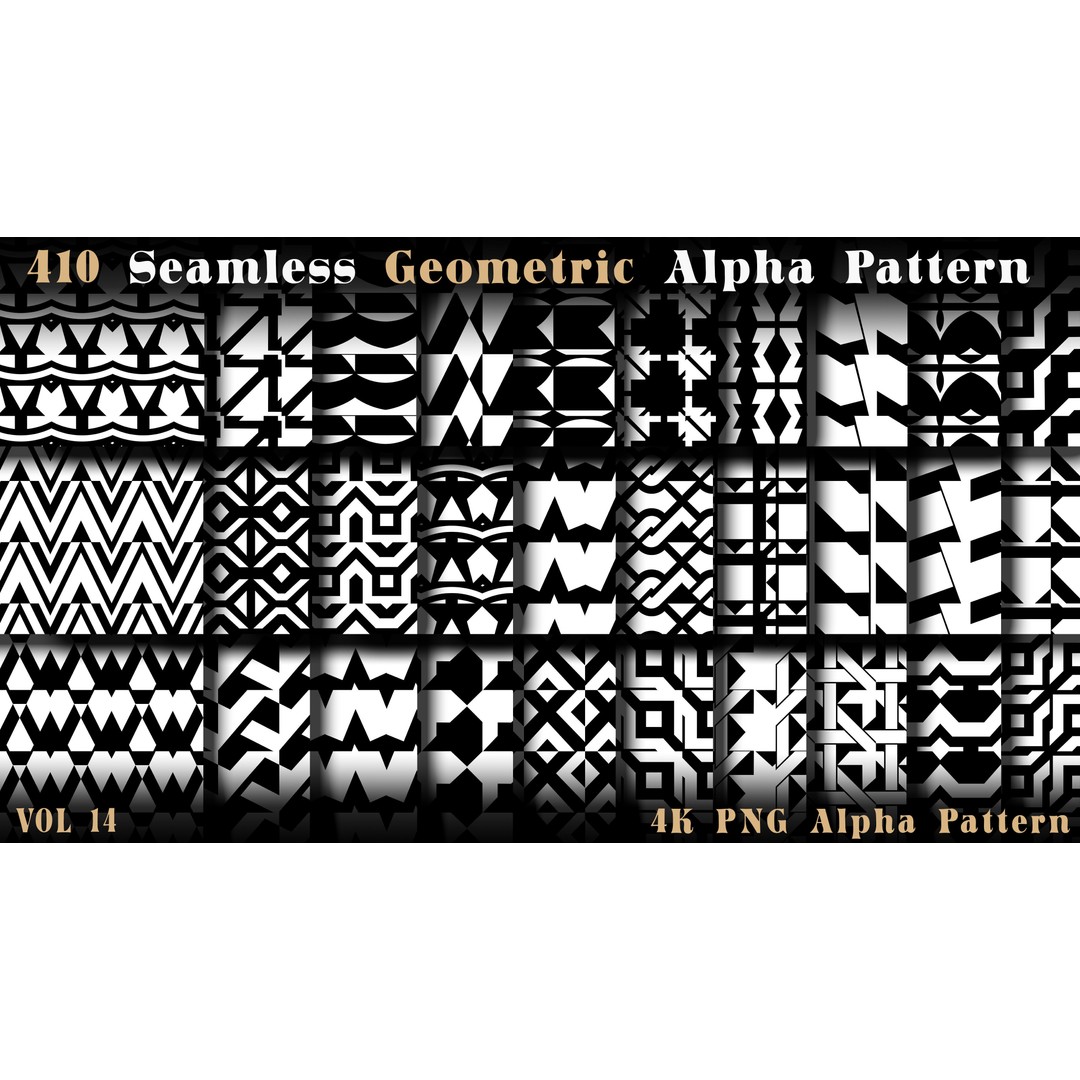 410 Seamless Geometric Pattern 3D Model – 4K Textures, PNG Alphas - View 4
