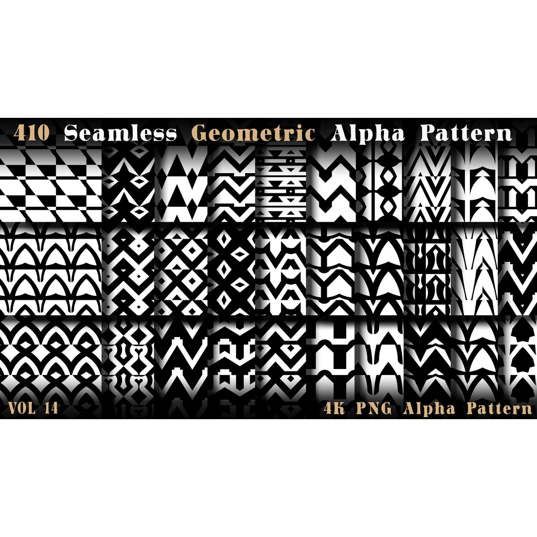 410 Seamless Geometric Pattern 3D Model – 4K Textures, PNG Alphas - View 5