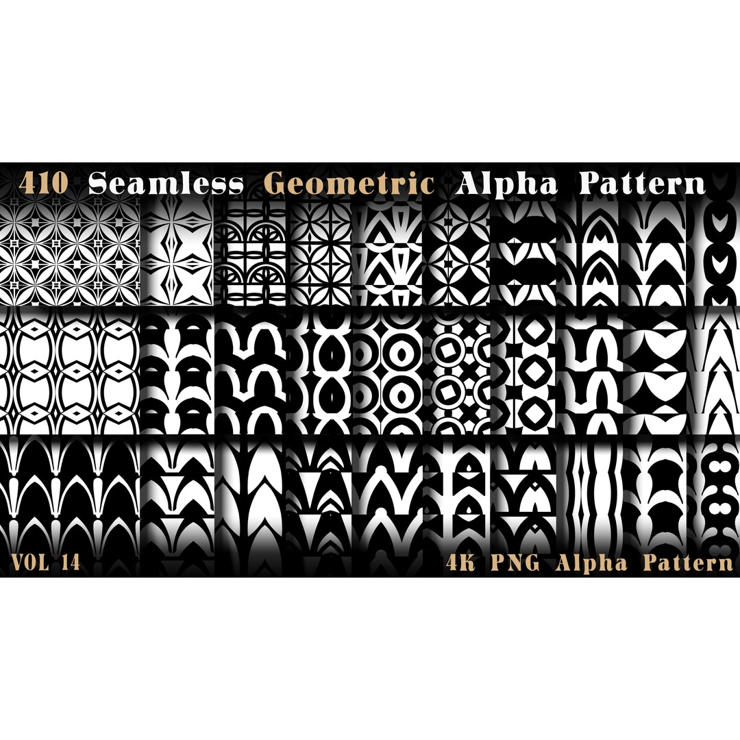 410 Seamless Geometric Pattern 3D Model – 4K Textures, PNG Alphas - View 6
