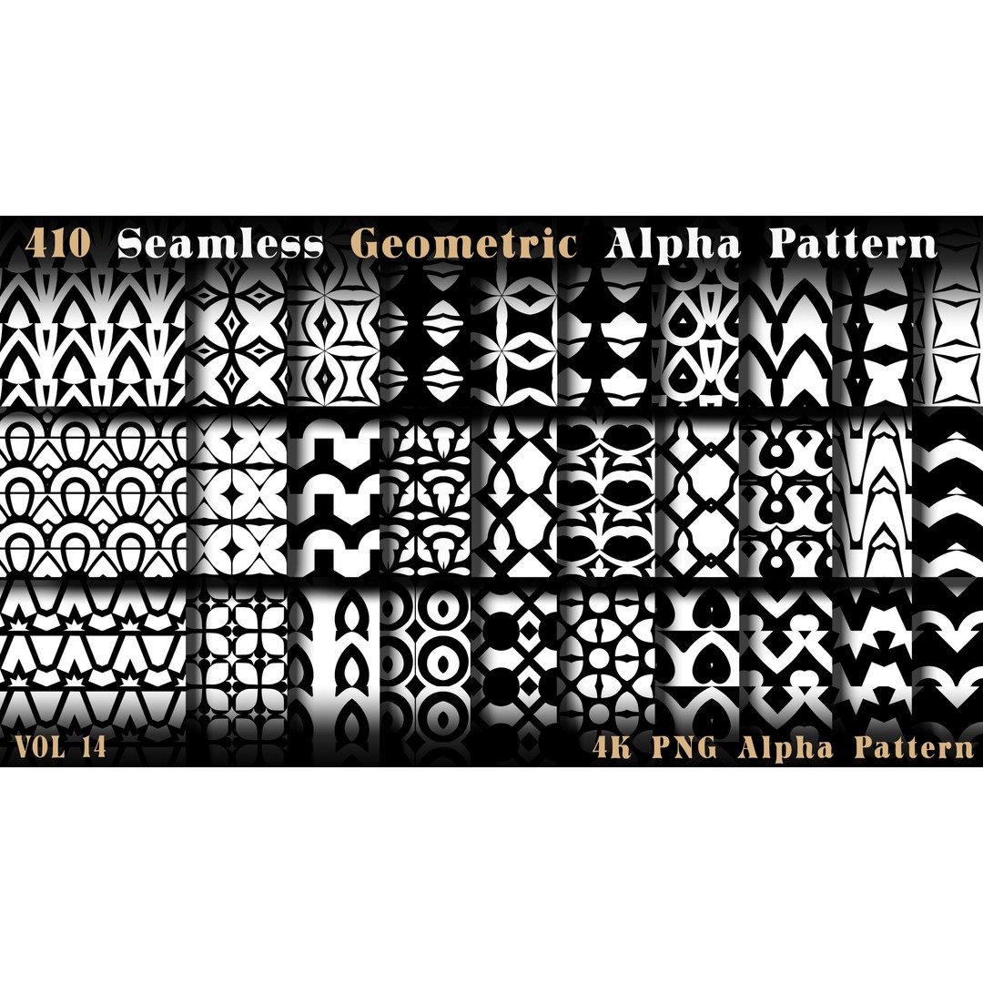 410 Seamless Geometric Pattern 3D Model – 4K Textures, PNG Alphas - View 8
