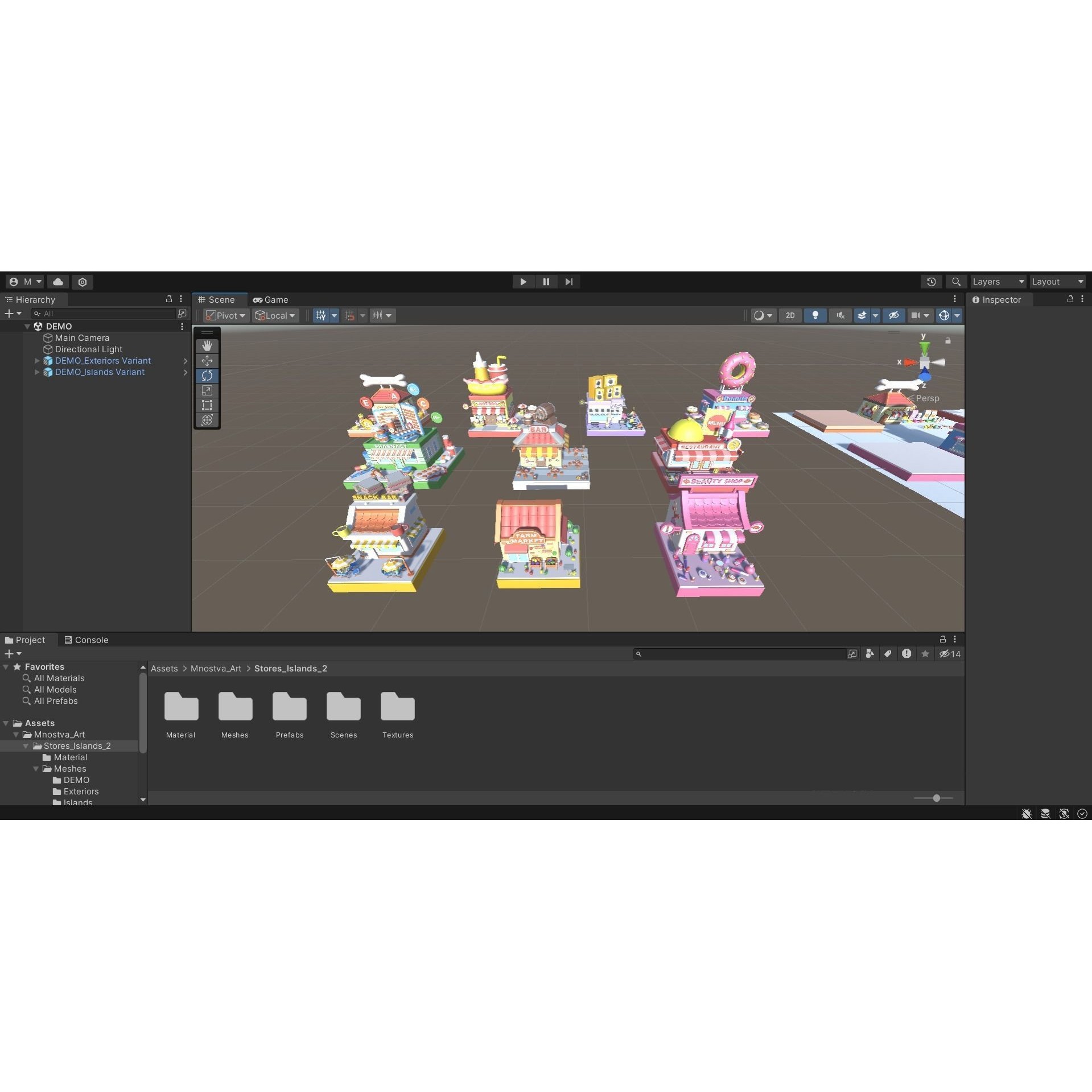 Cartoon Stores Eateries Islands Exteriors 2 - Low-Poly 3D Model