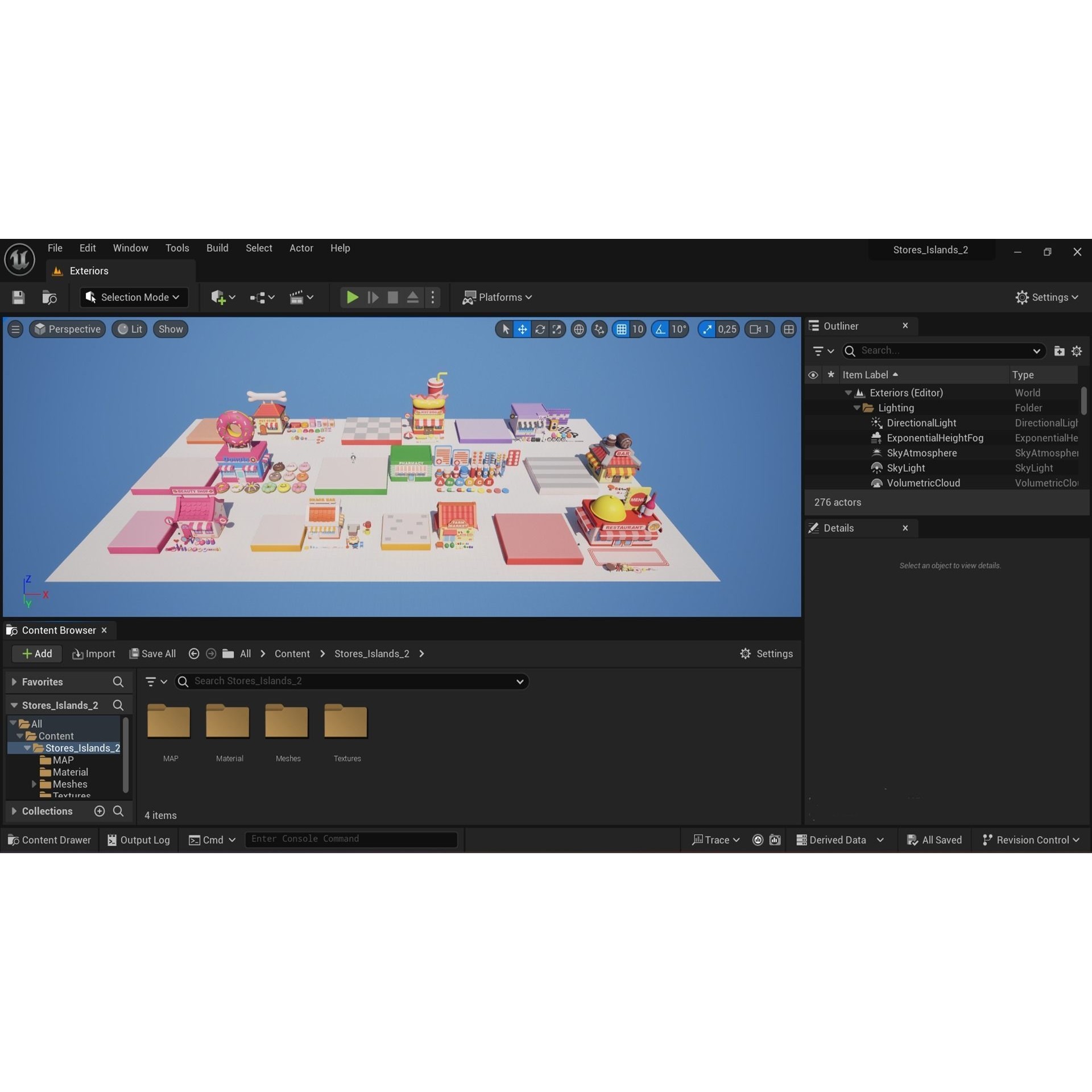 Cartoon Stores Eateries Islands Exteriors 2 - Low-Poly 3D Model - View 18