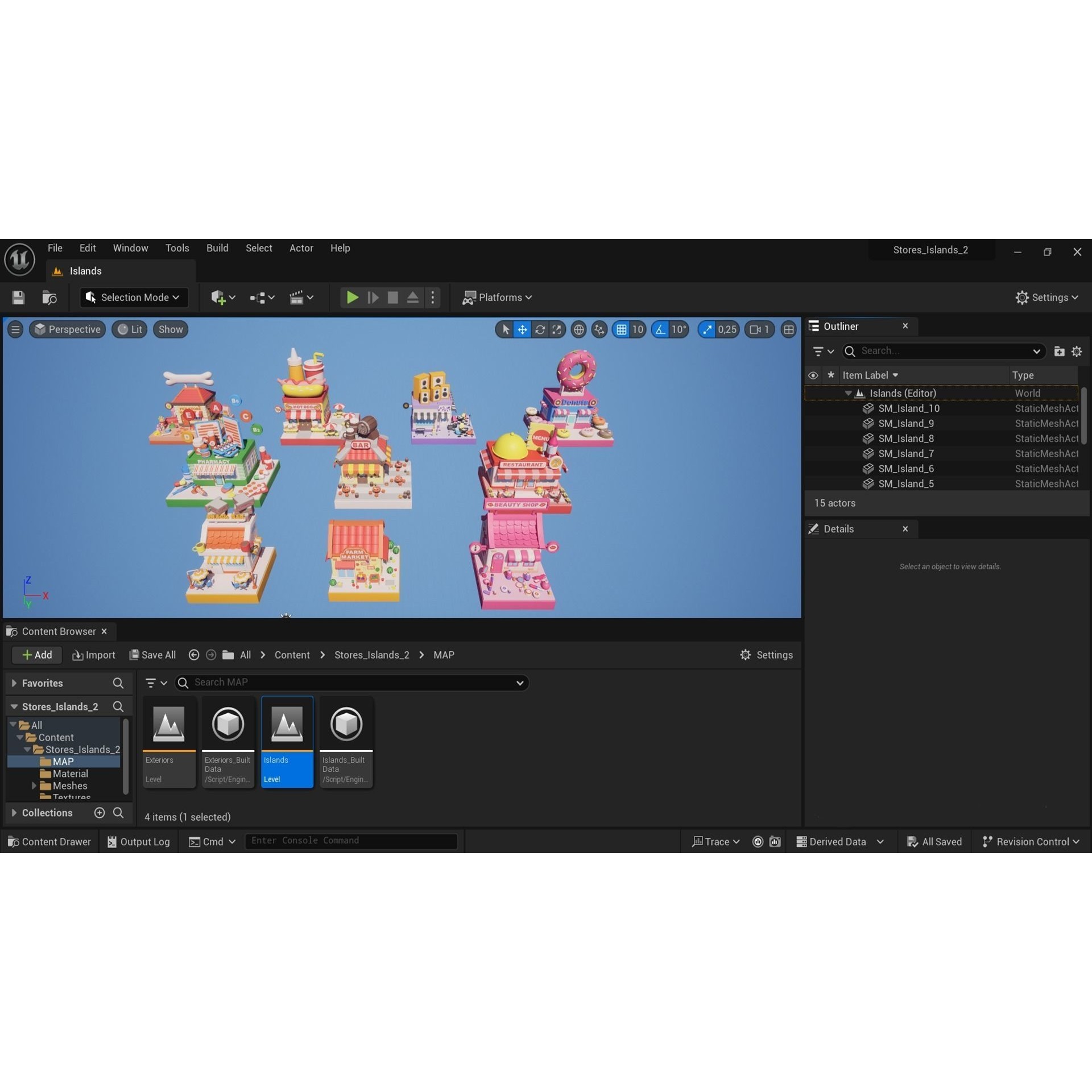 Cartoon Stores Eateries Islands Exteriors 2 - Low-Poly 3D Model - View 19