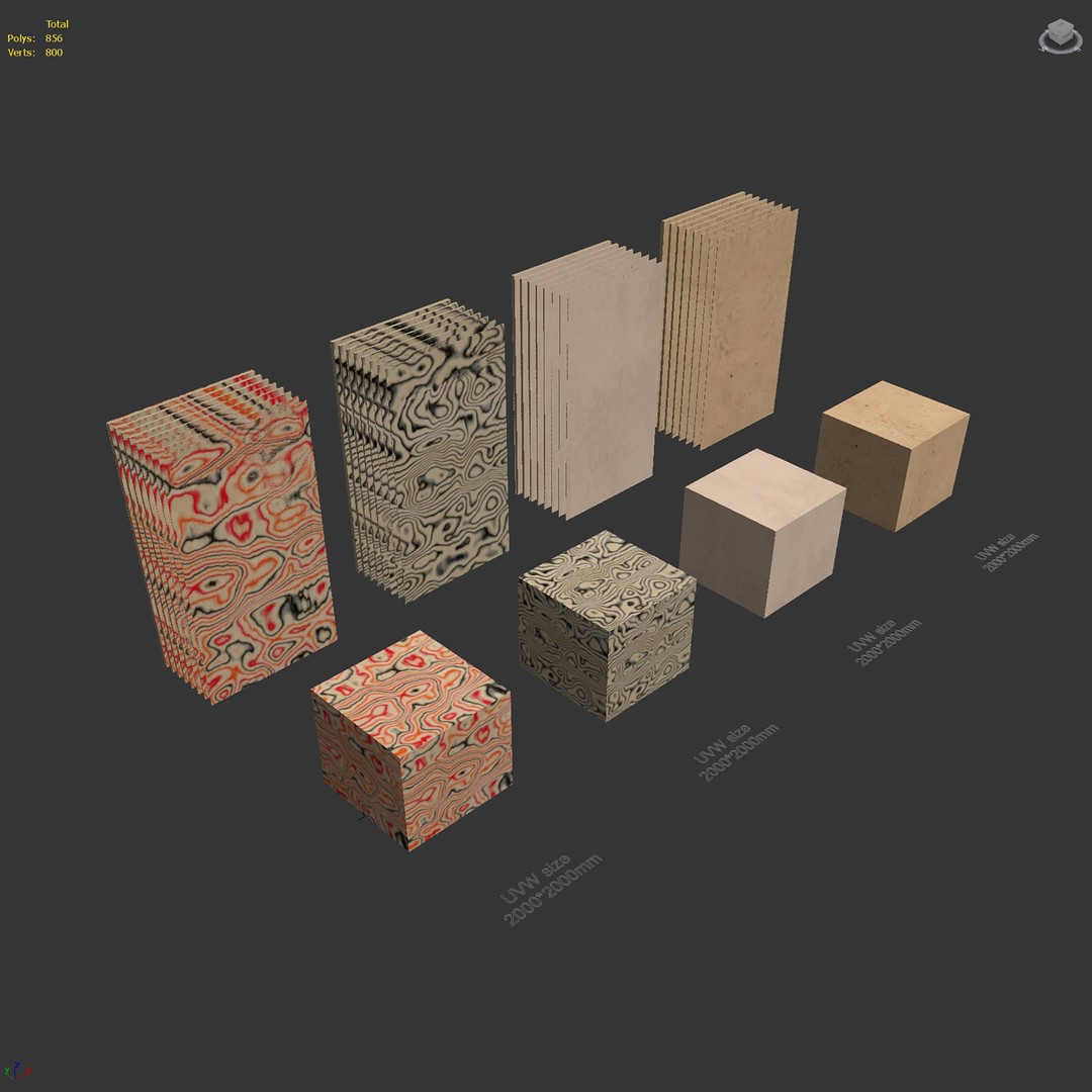 Plywood 3D Model – Architectural Texture Set, PBR, FBX, OBJ - View 16