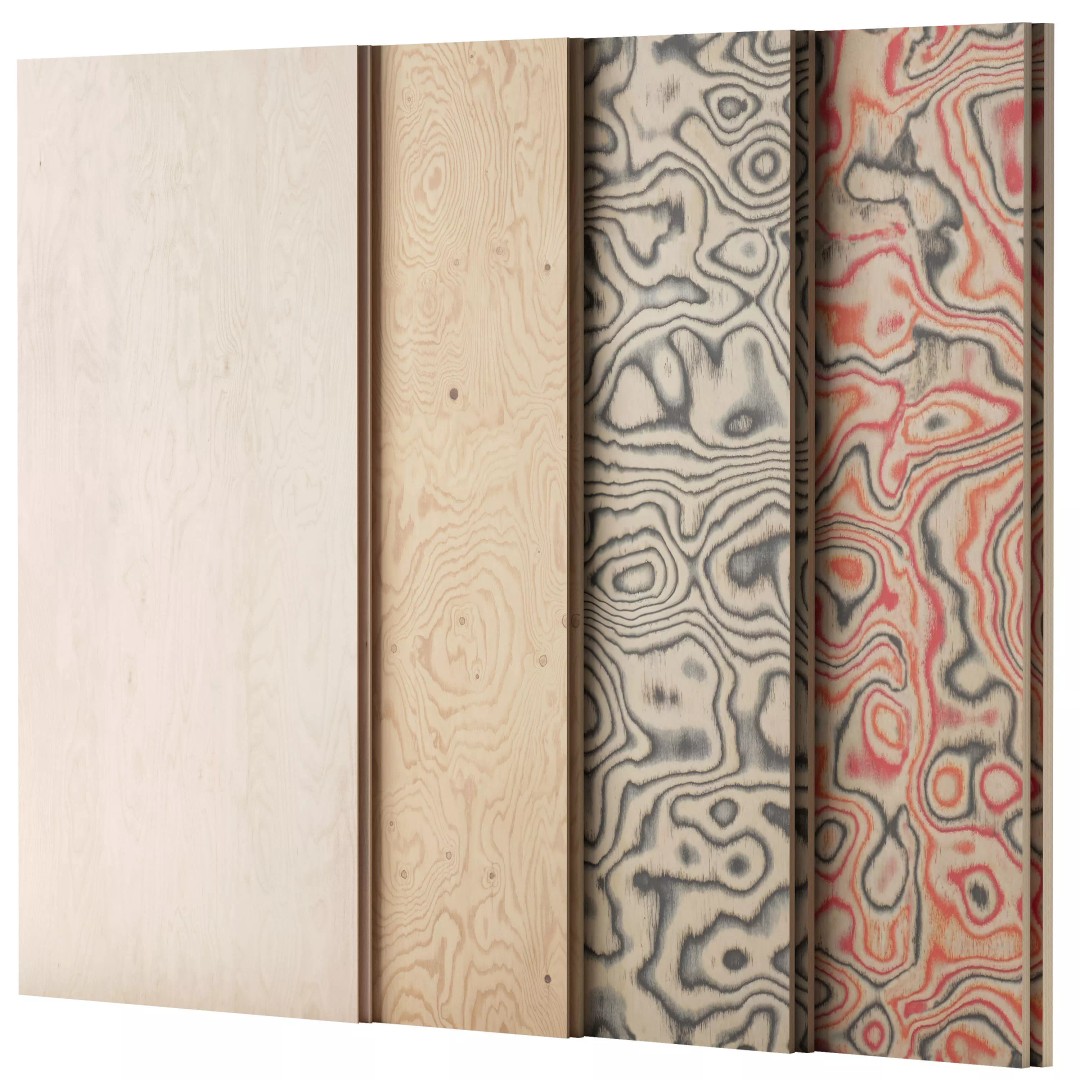 Plywood 3D Model – Architectural Texture Set, PBR, FBX, OBJ - View 2