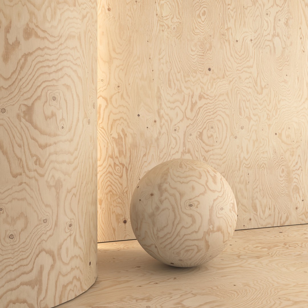 Plywood 3D Model – Architectural Texture Set, PBR, FBX, OBJ - View 5