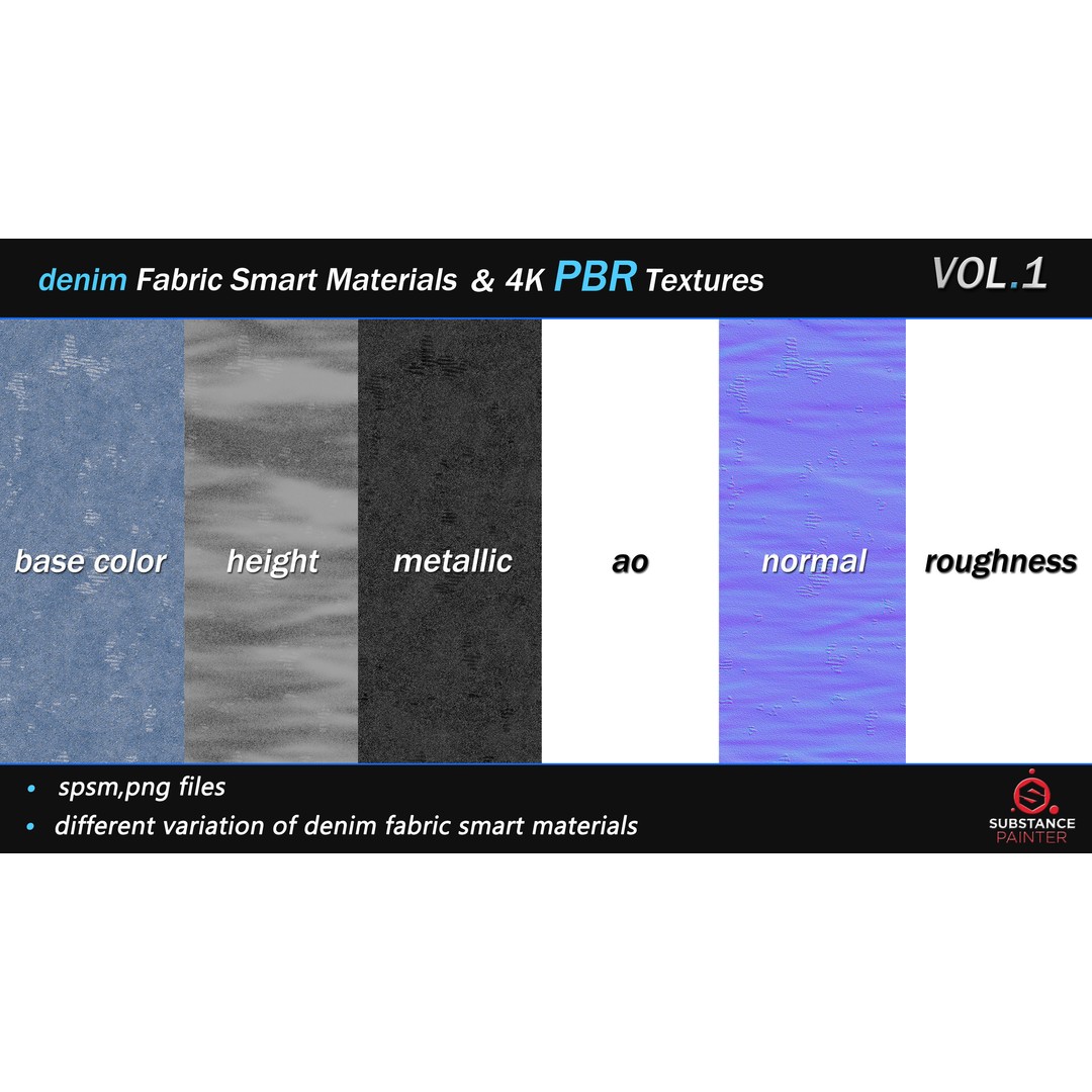 Denim Fabric Smart Material Bundle – 30 High-Quality PBR Textures