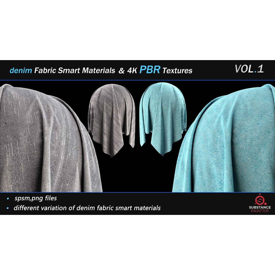Denim Fabric Smart Material Bundle – 30 High-Quality PBR Textures - View 10