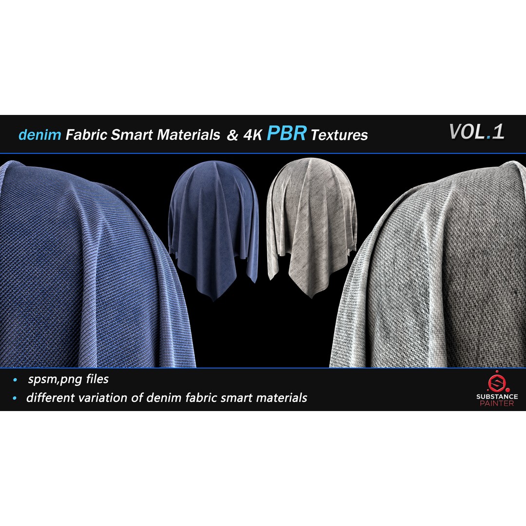 Denim Fabric Smart Material Bundle – 30 High-Quality PBR Textures - View 11