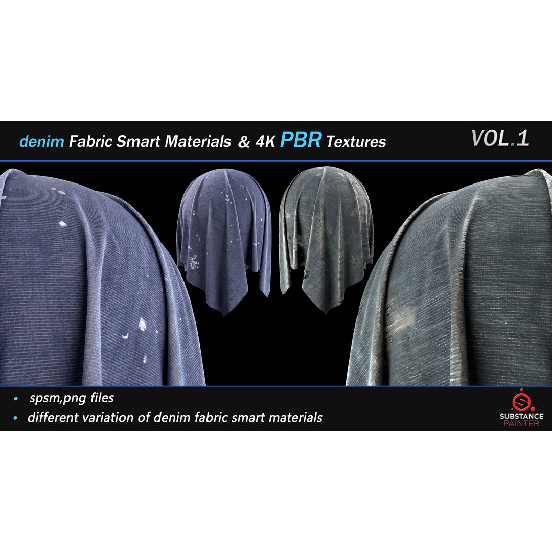 Denim Fabric Smart Material Bundle – 30 High-Quality PBR Textures - View 13
