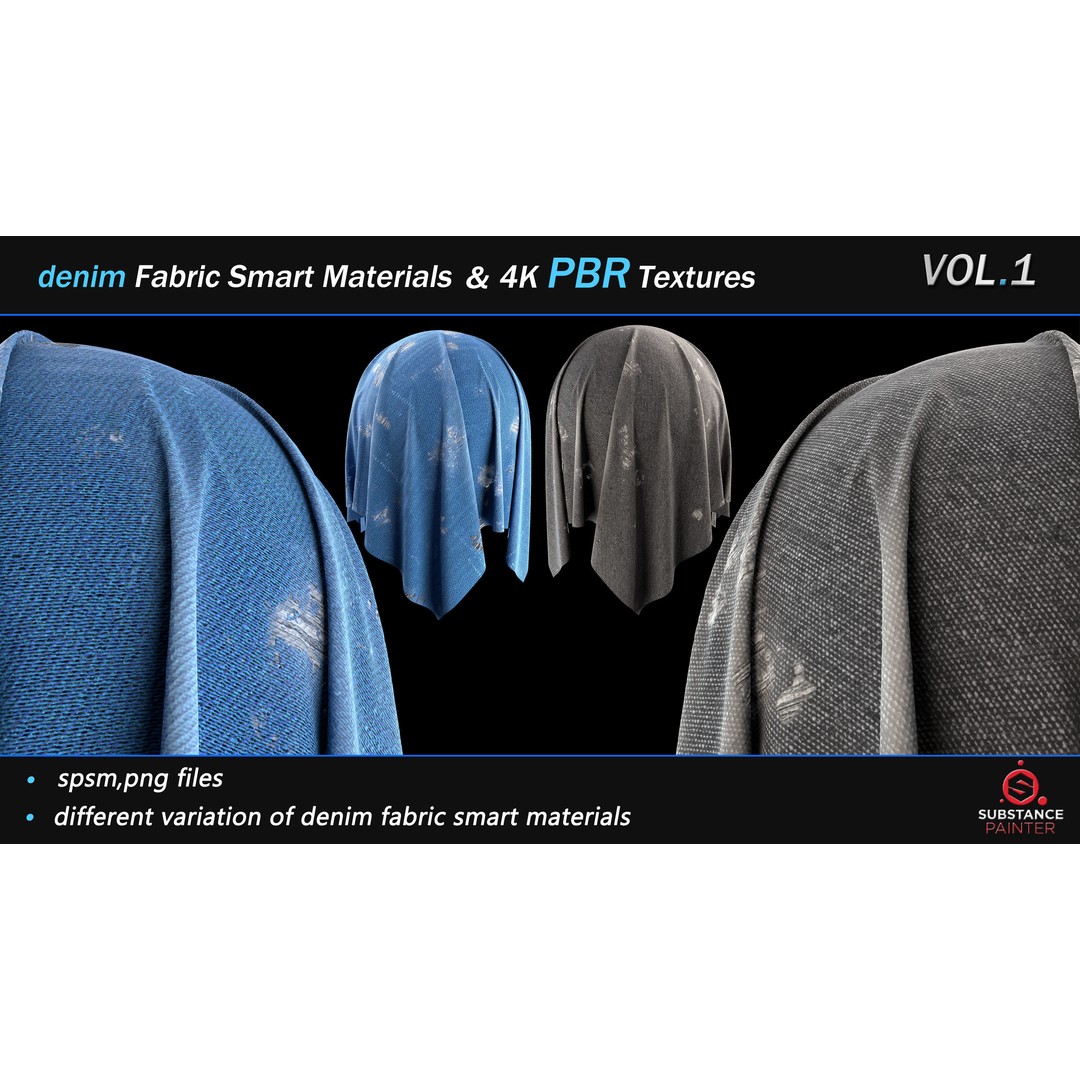 Denim Fabric Smart Material Bundle – 30 High-Quality PBR Textures - View 14