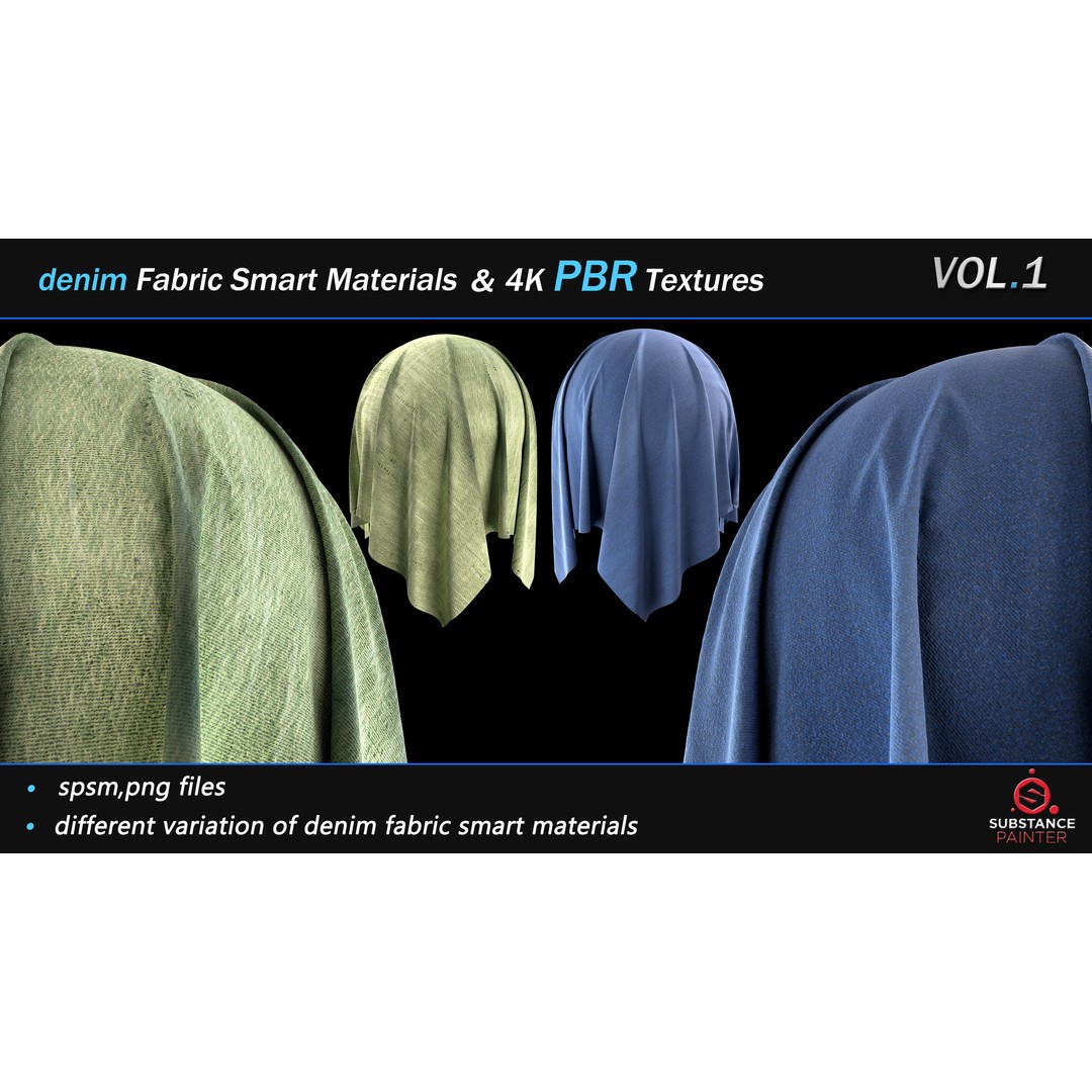 Denim Fabric Smart Material Bundle – 30 High-Quality PBR Textures - View 15