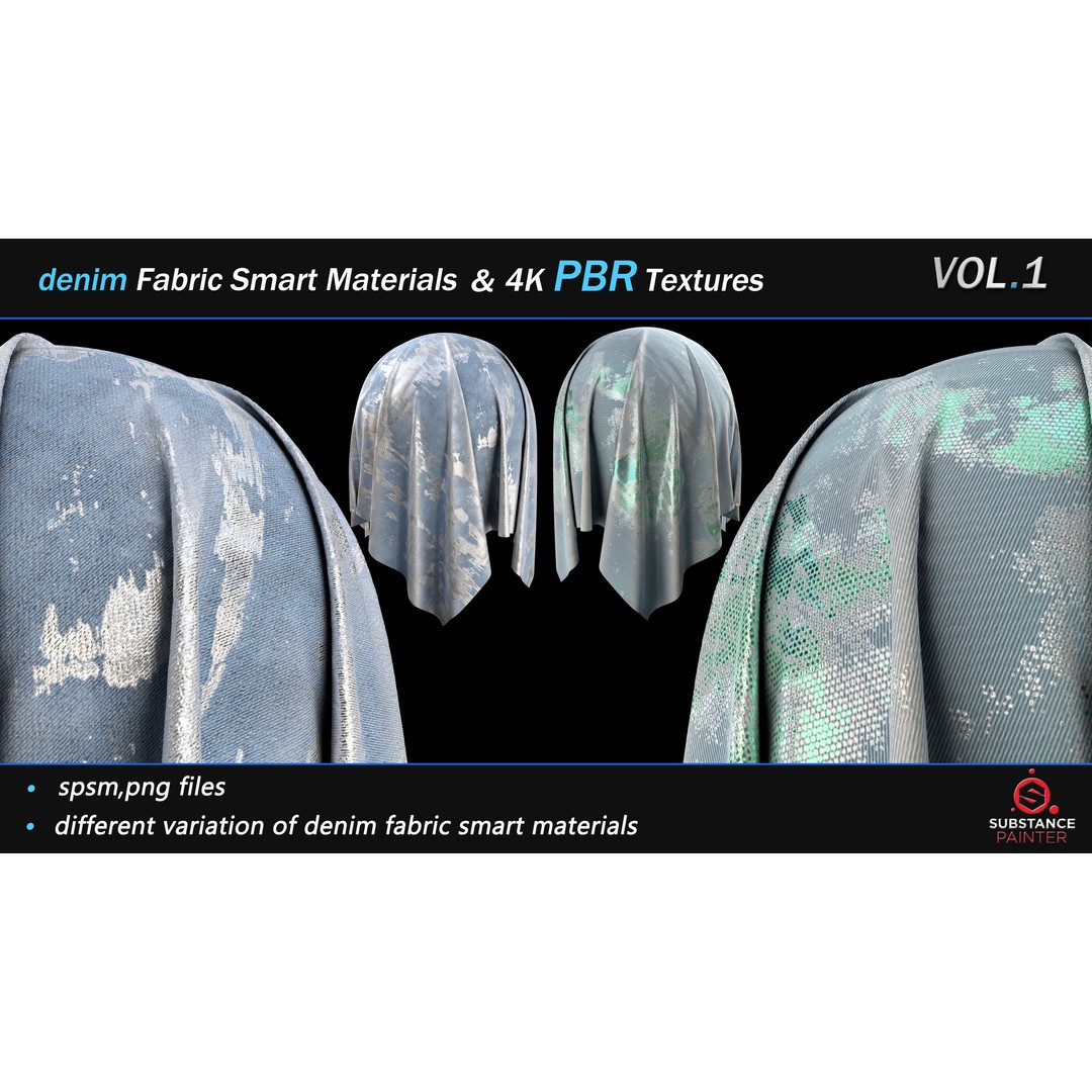 Denim Fabric Smart Material Bundle – 30 High-Quality PBR Textures - View 17