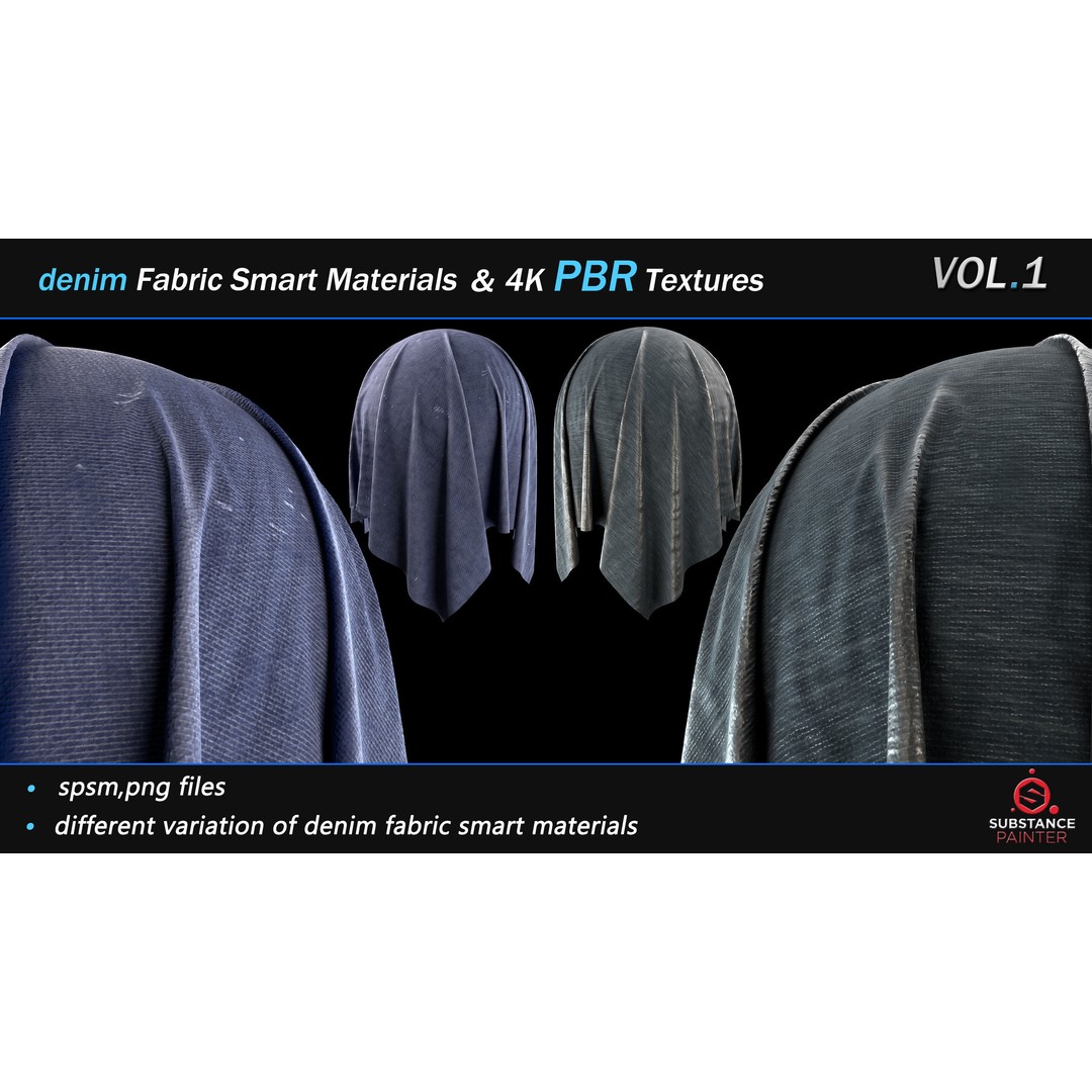 Denim Fabric Smart Material Bundle – 30 High-Quality PBR Textures - View 4