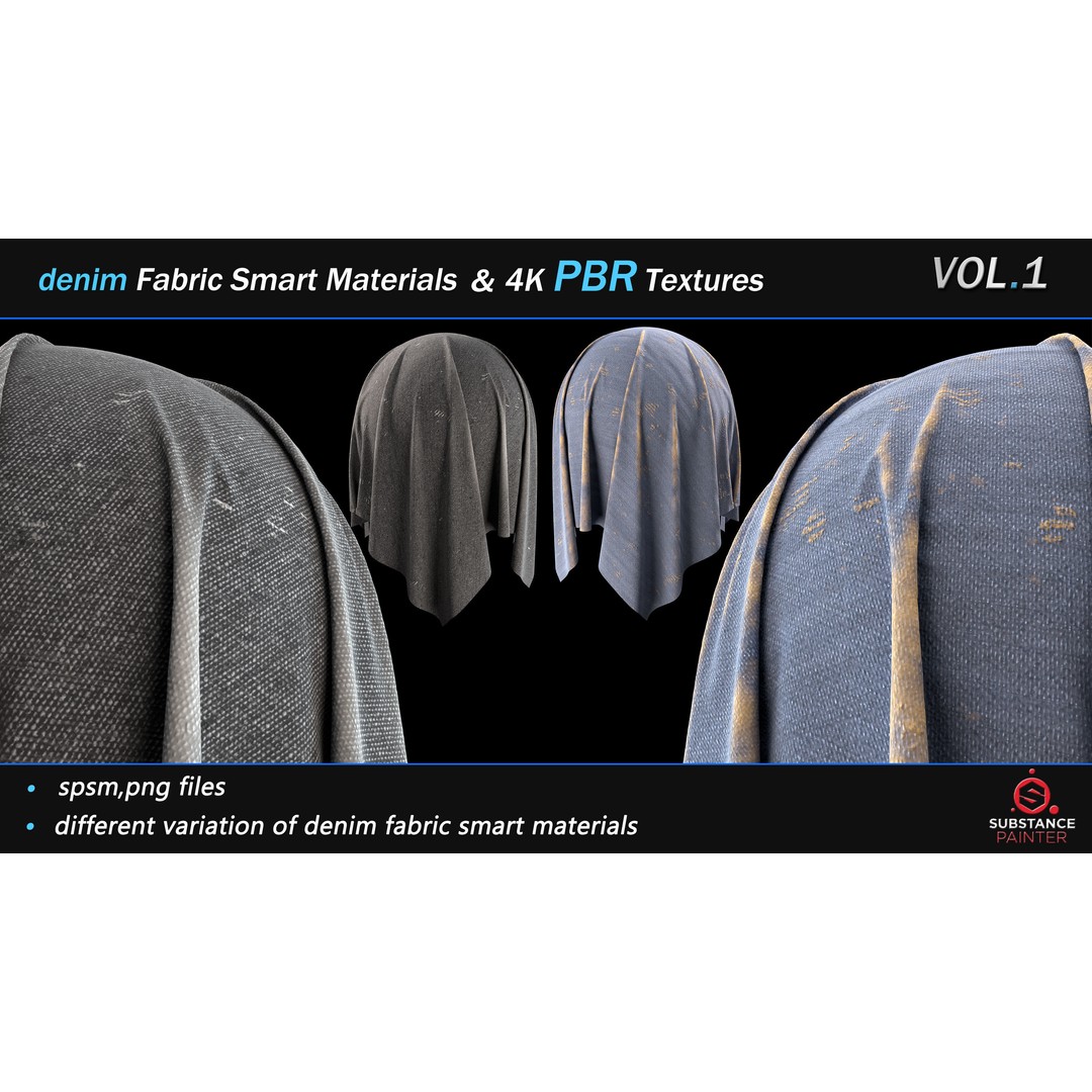 Denim Fabric Smart Material Bundle – 30 High-Quality PBR Textures - View 5