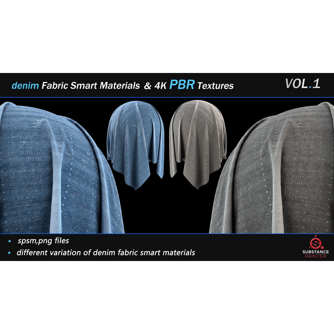 Denim Fabric Smart Material Bundle – 30 High-Quality PBR Textures - View 6