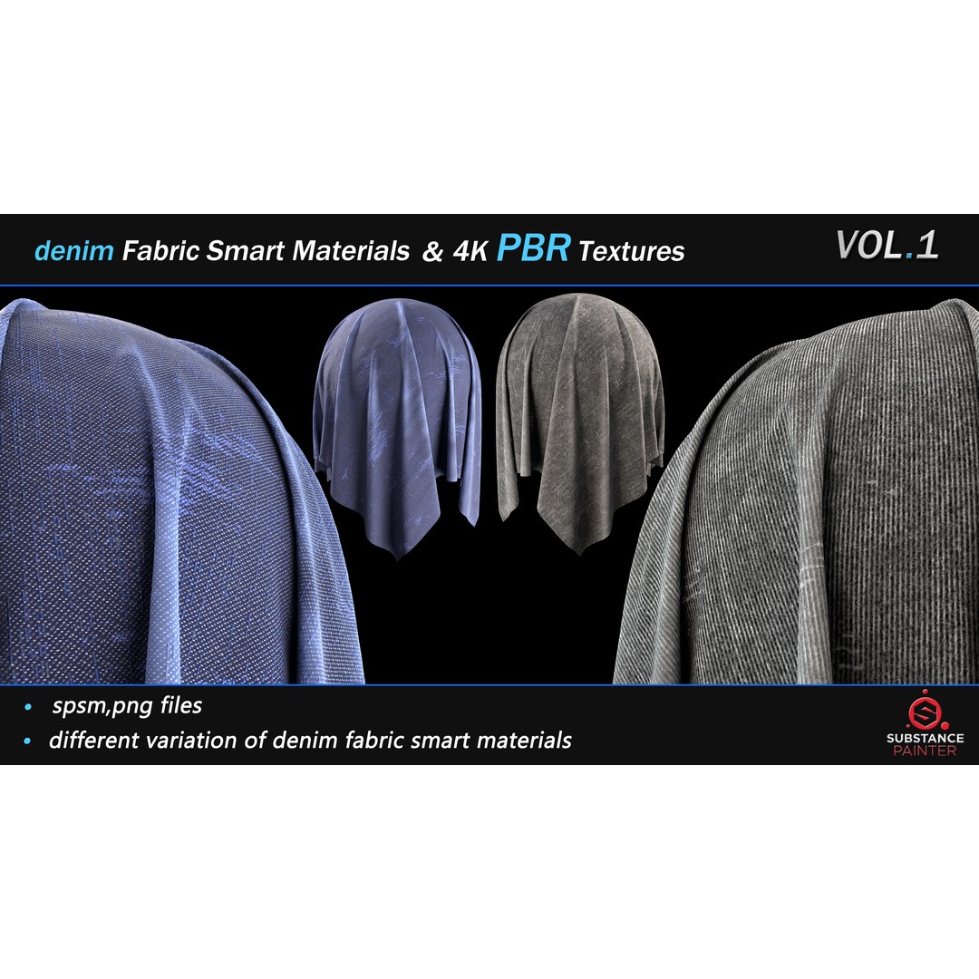 Denim Fabric Smart Material Bundle – 30 High-Quality PBR Textures - View 7