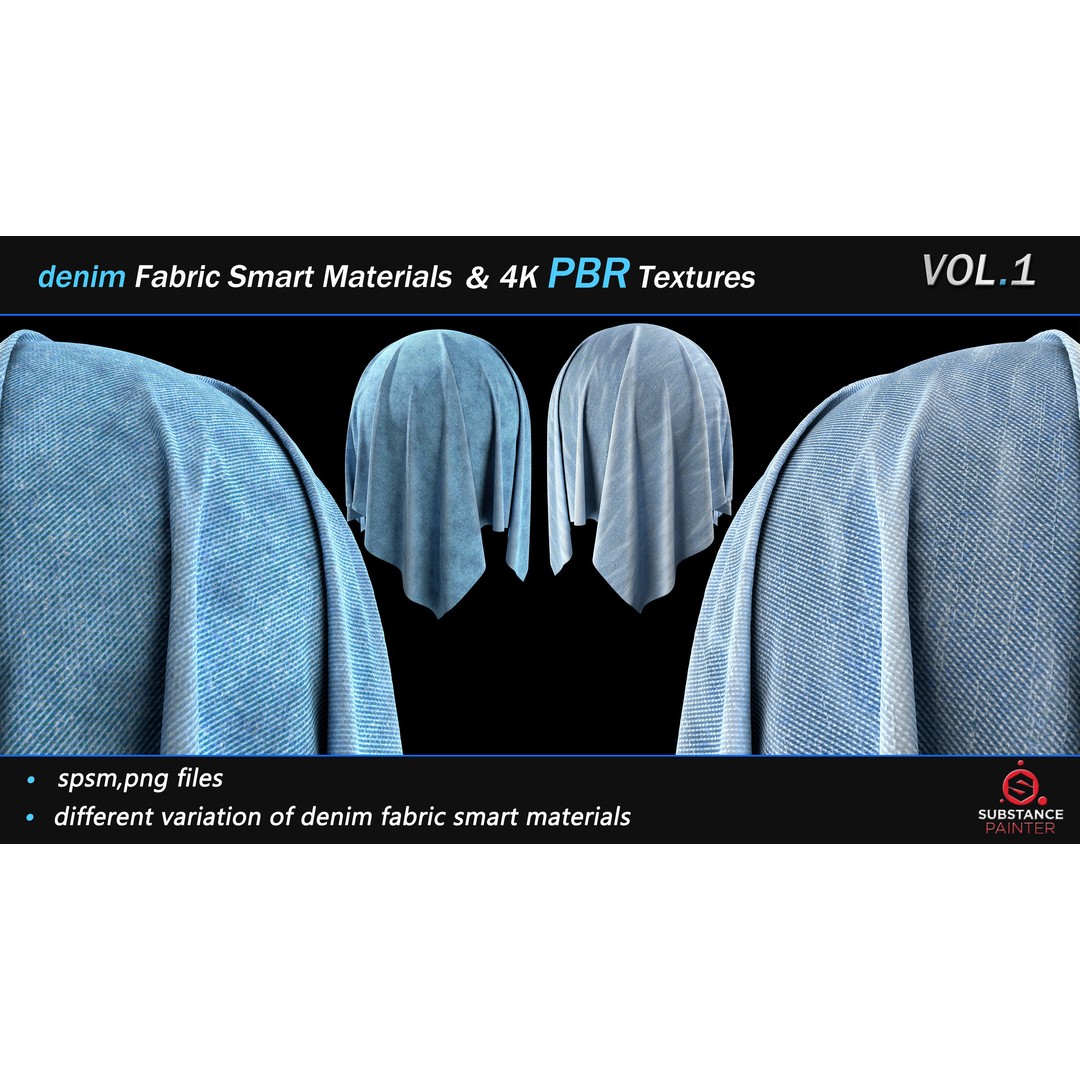 Denim Fabric Smart Material Bundle – 30 High-Quality PBR Textures - View 8