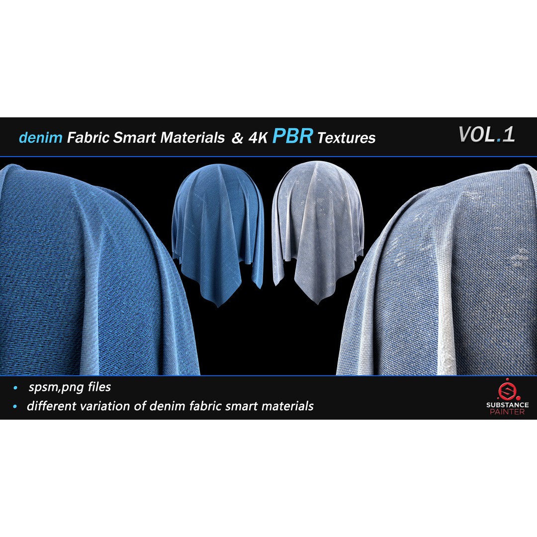 Denim Fabric Smart Material Bundle – 30 High-Quality PBR Textures - View 9