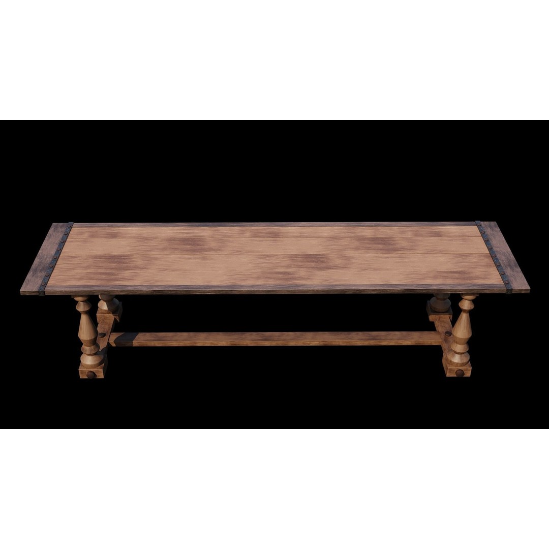 Wood Furniture 3D Model – PBR Low Poly Game Asset, FBX, OBJ - View 11