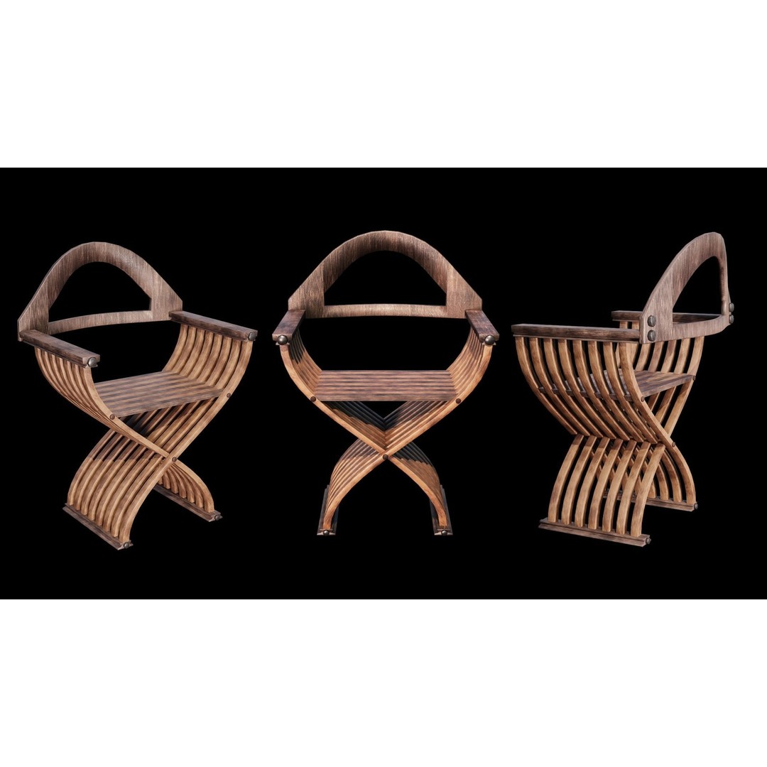 Wood Furniture 3D Model – PBR Low Poly Game Asset, FBX, OBJ - View 16