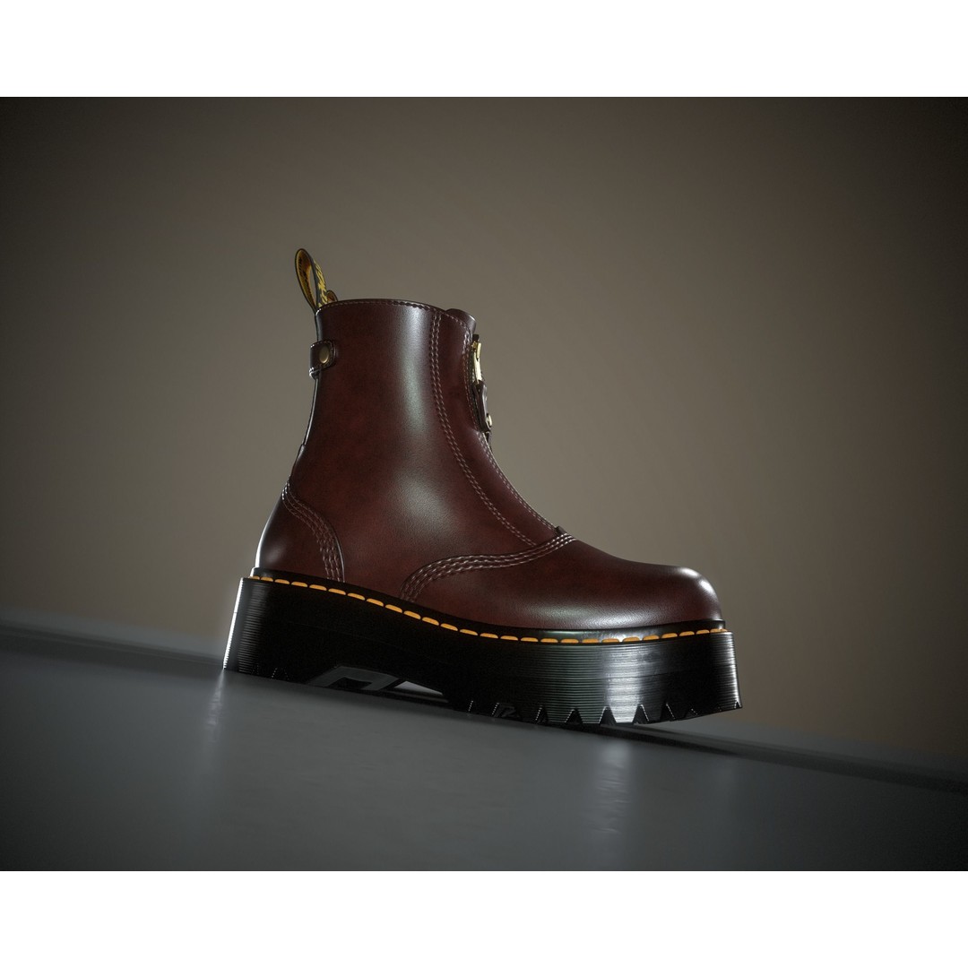 Dr. Martens Jetta 3D Model – Low Poly Game Ready Boots, FBX, OBJ - View 13