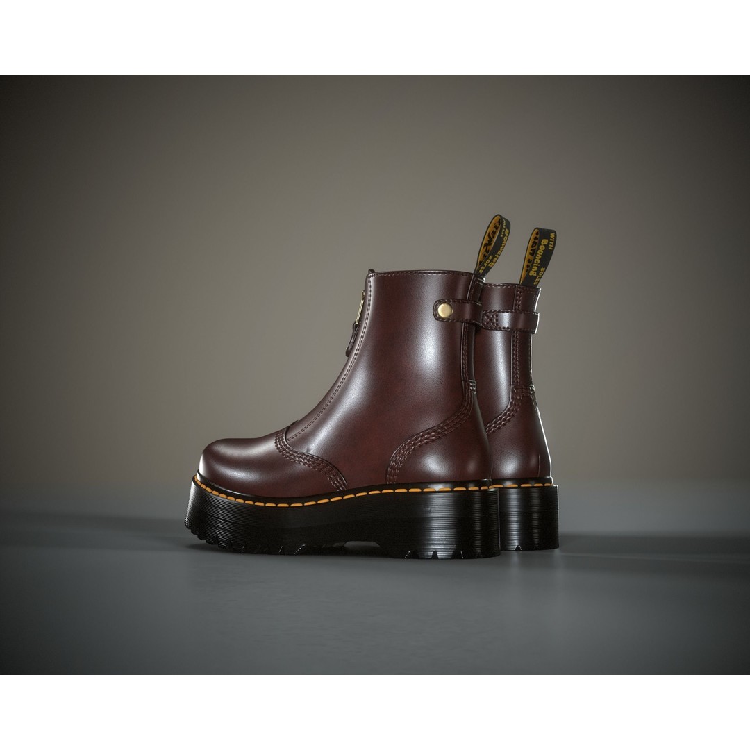 Dr. Martens Jetta 3D Model – Low Poly Game Ready Boots, FBX, OBJ - View 15