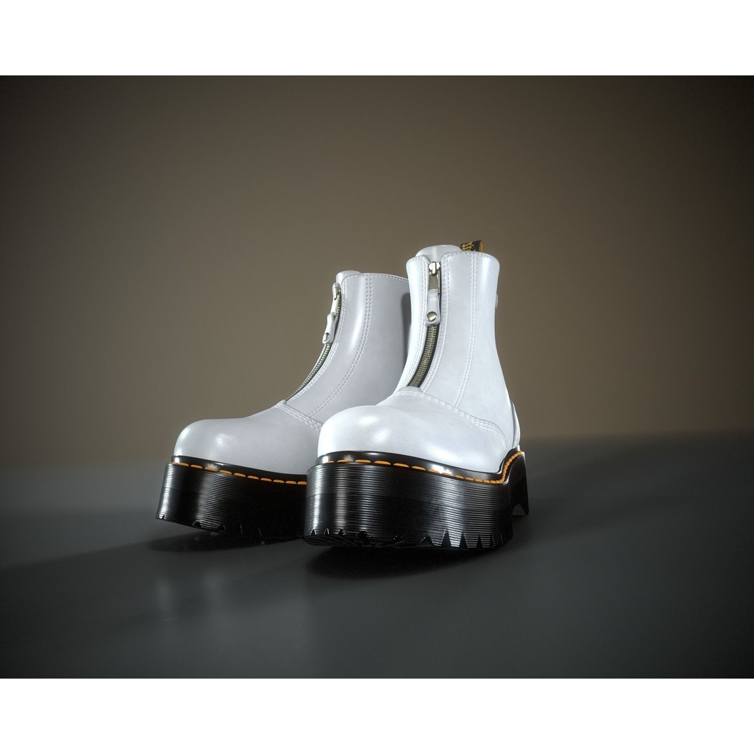 Dr. Martens Jetta 3D Model – Low Poly Game Ready Boots, FBX, OBJ - View 19