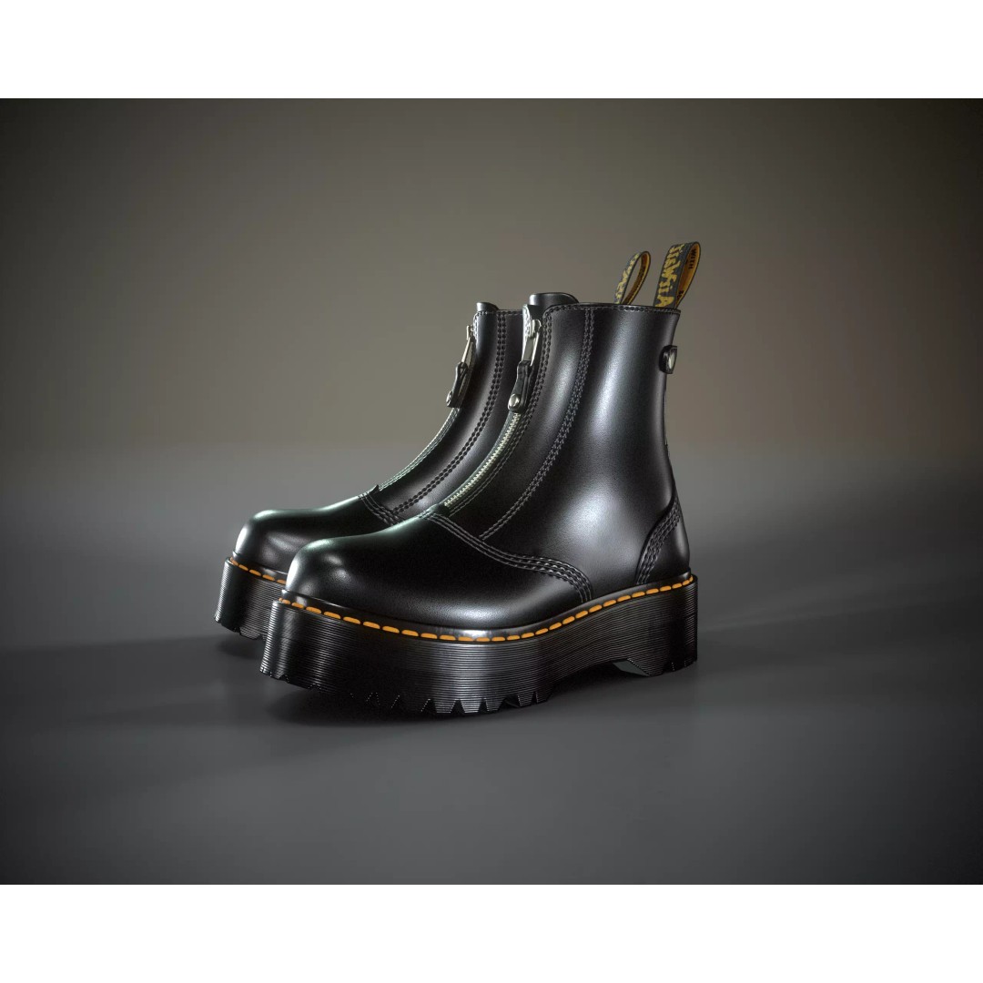 Dr. Martens Jetta 3D Model – Low Poly Game Ready Boots, FBX, OBJ - View 2