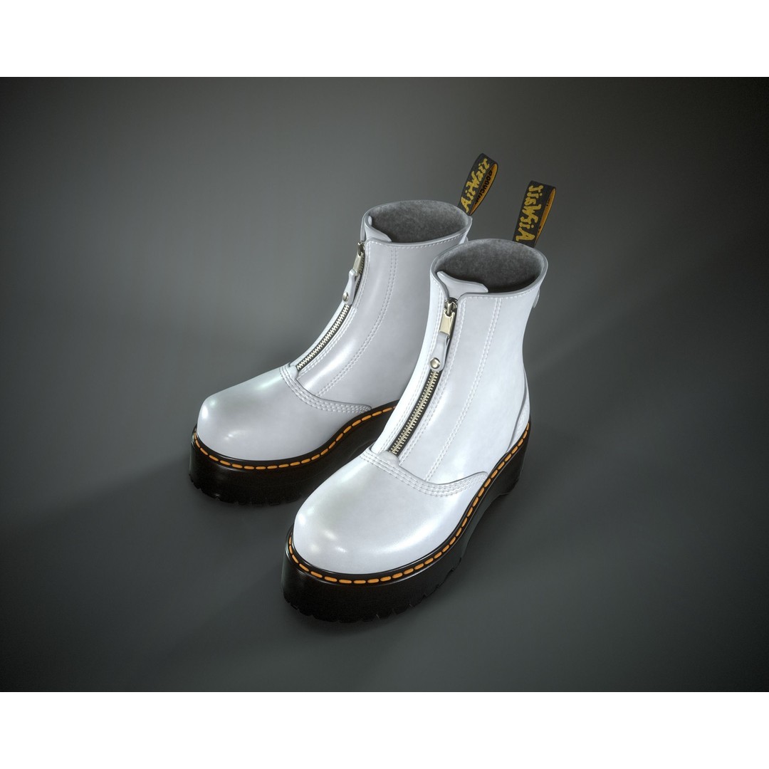 Dr. Martens Jetta 3D Model – Low Poly Game Ready Boots, FBX, OBJ - View 20