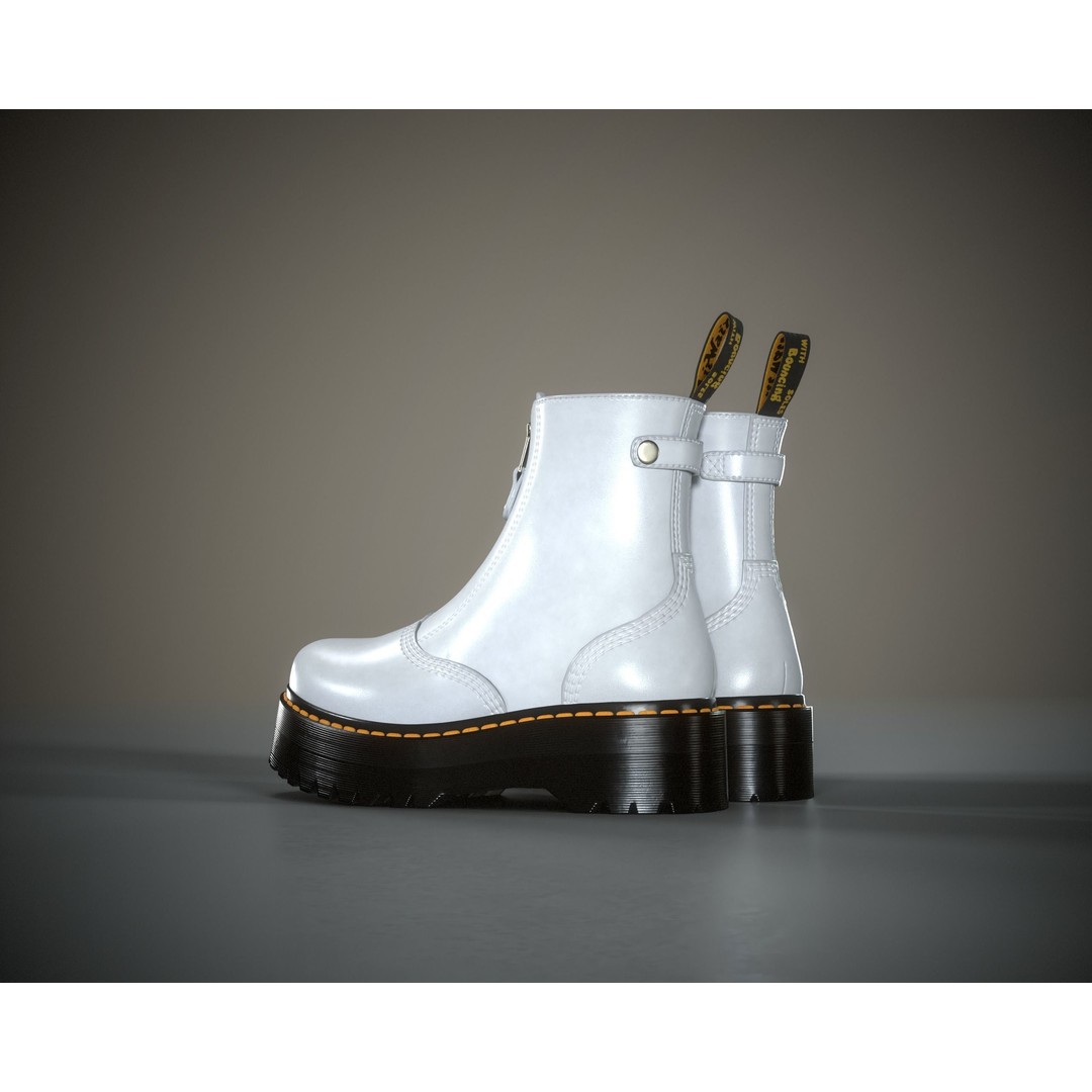 Dr. Martens Jetta 3D Model – Low Poly Game Ready Boots, FBX, OBJ - View 22