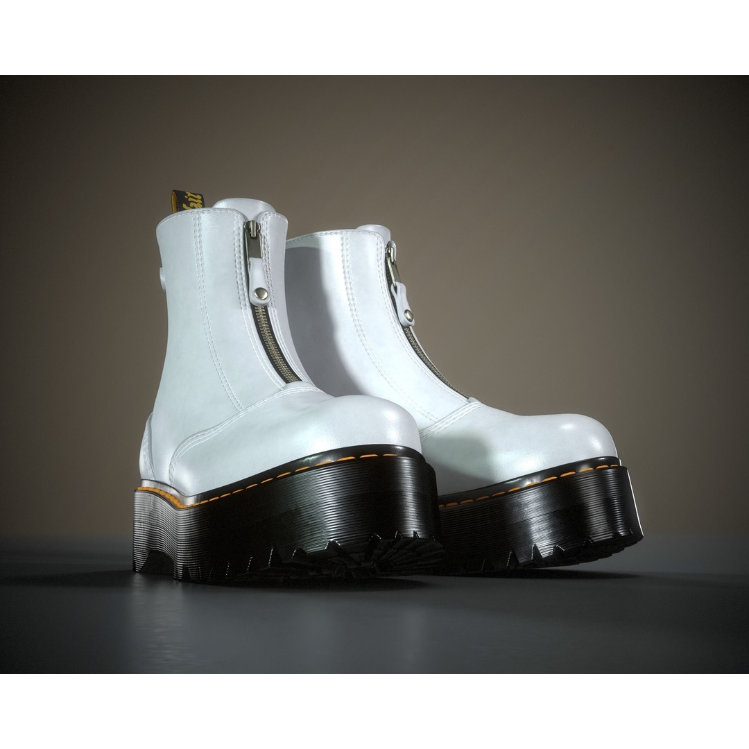 Dr. Martens Jetta 3D Model – Low Poly Game Ready Boots, FBX, OBJ - View 23