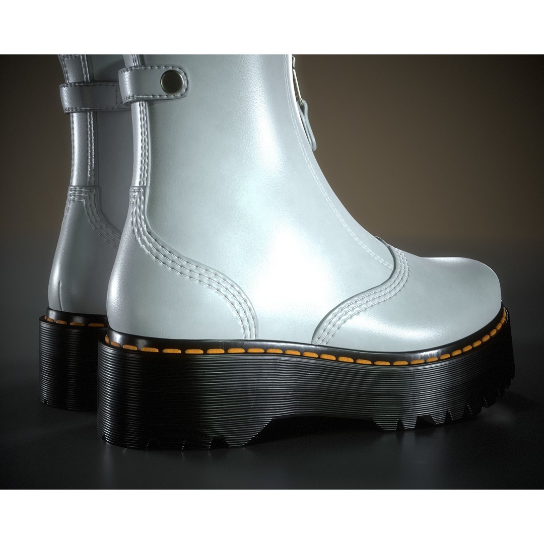 Dr. Martens Jetta 3D Model – Low Poly Game Ready Boots, FBX, OBJ - View 25