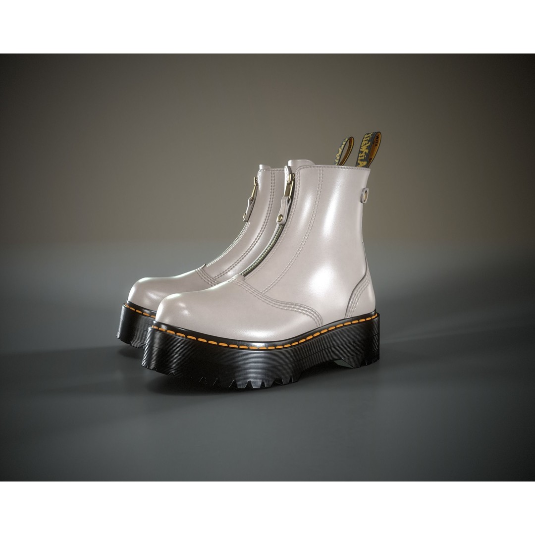 Dr. Martens Jetta 3D Model – Low Poly Game Ready Boots, FBX, OBJ - View 26