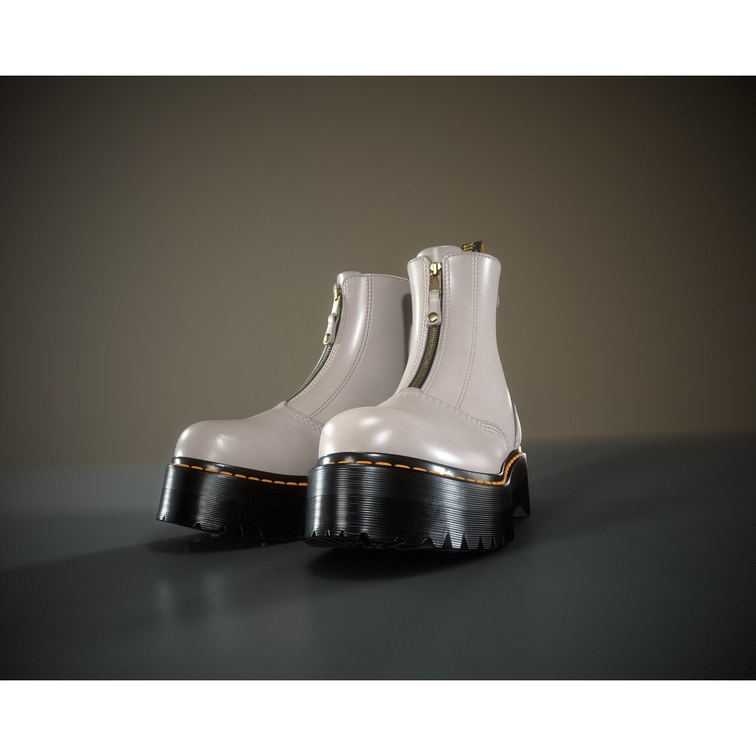 Dr. Martens Jetta 3D Model – Low Poly Game Ready Boots, FBX, OBJ - View 27