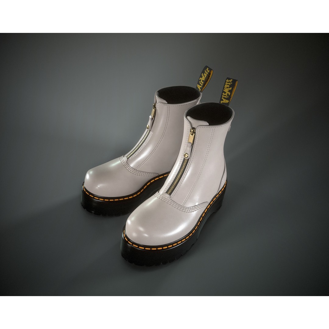 Dr. Martens Jetta 3D Model – Low Poly Game Ready Boots, FBX, OBJ - View 28