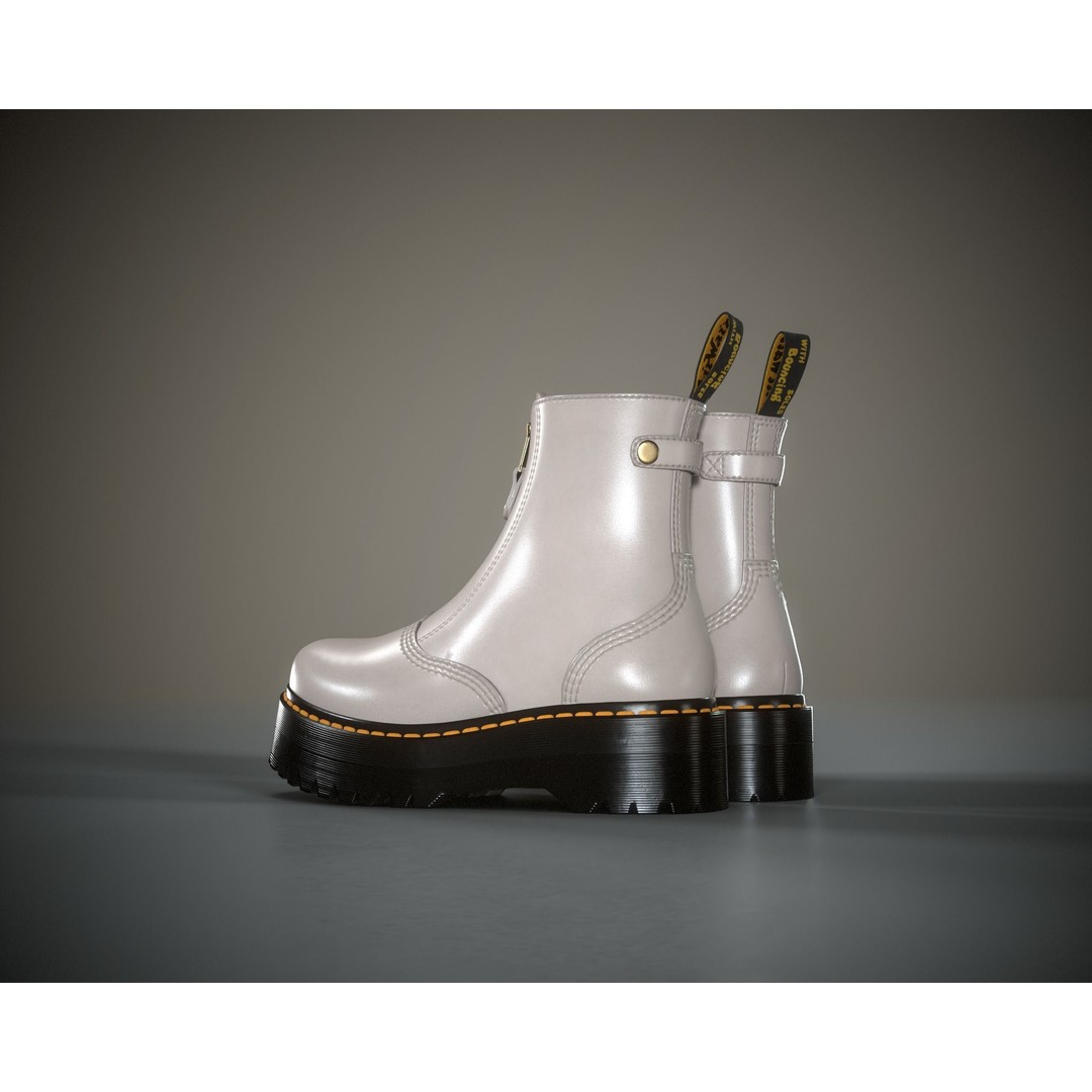 Dr. Martens Jetta 3D Model – Low Poly Game Ready Boots, FBX, OBJ - View 31