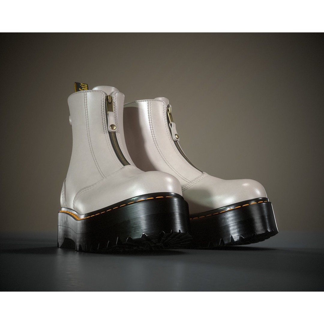 Dr. Martens Jetta 3D Model – Low Poly Game Ready Boots, FBX, OBJ - View 32