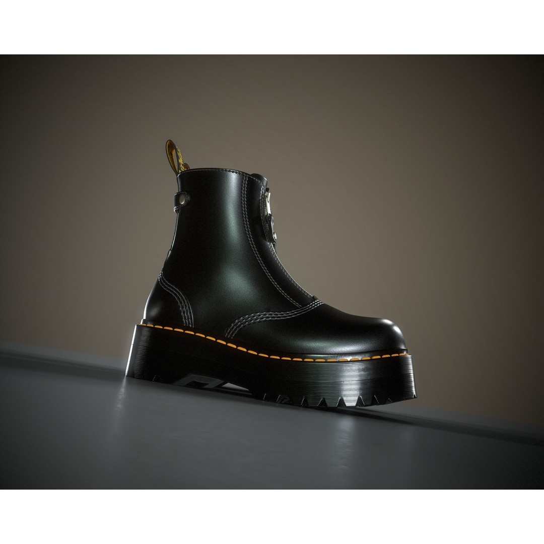 Dr. Martens Jetta 3D Model – Low Poly Game Ready Boots, FBX, OBJ - View 5