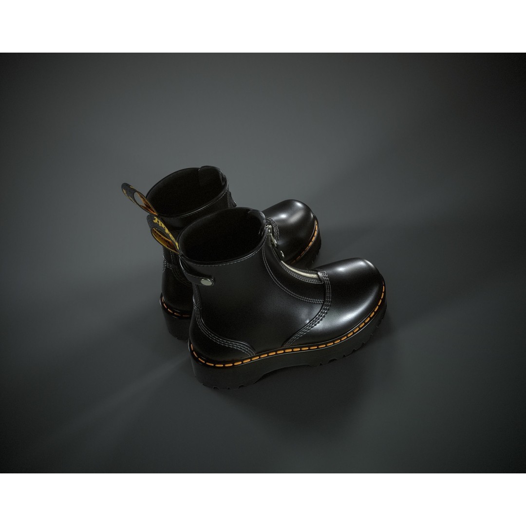 Dr. Martens Jetta 3D Model – Low Poly Game Ready Boots, FBX, OBJ - View 6