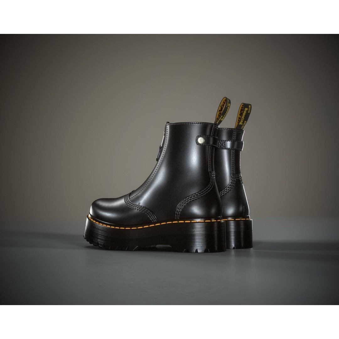 Dr. Martens Jetta 3D Model – Low Poly Game Ready Boots, FBX, OBJ - View 7