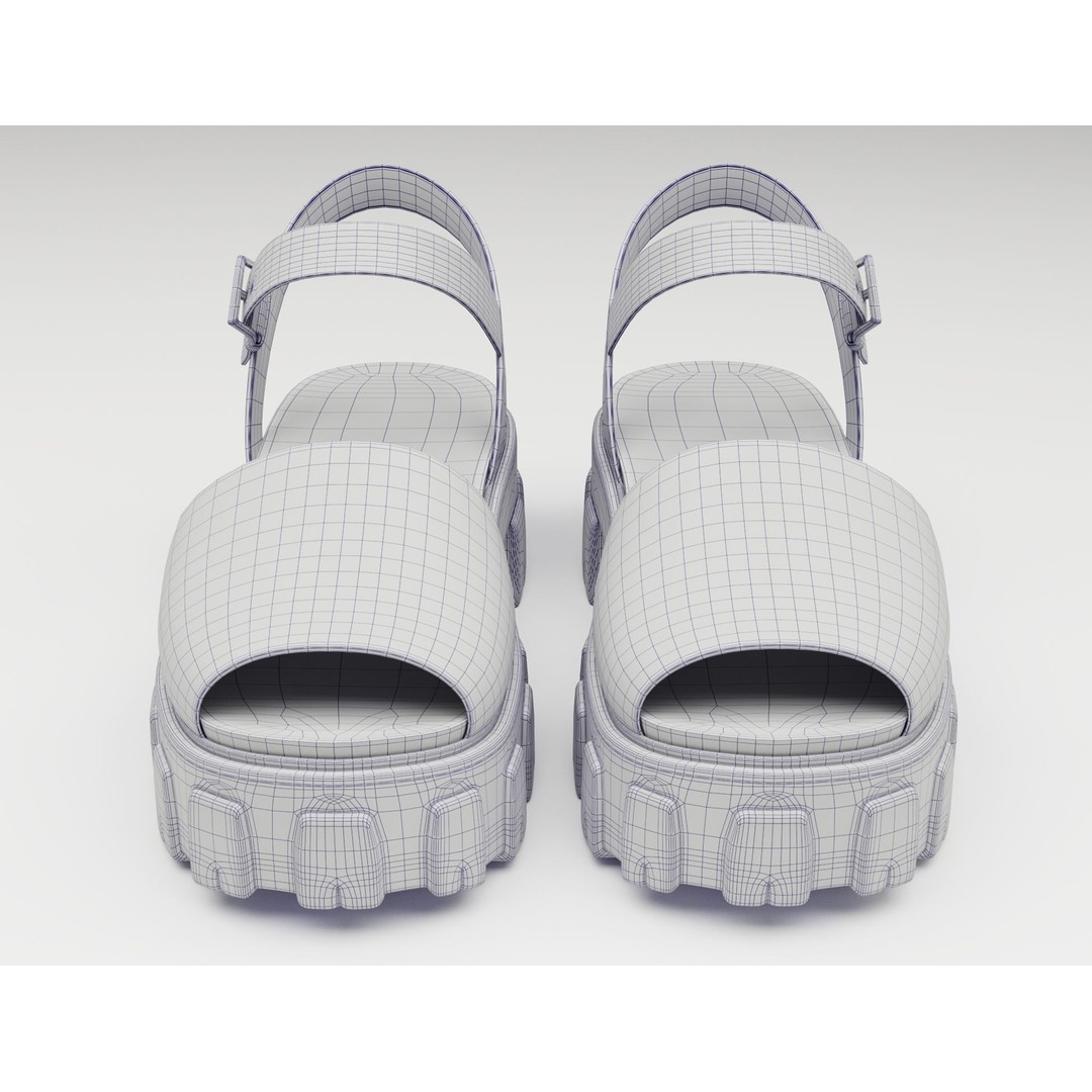 Monolith Sandals 3D Model – Low Poly Game-Ready Footwear, FBX - View 15