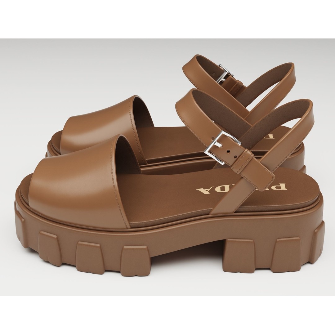 Monolith Sandals 3D Model – Low Poly Game-Ready Footwear, FBX - View 9