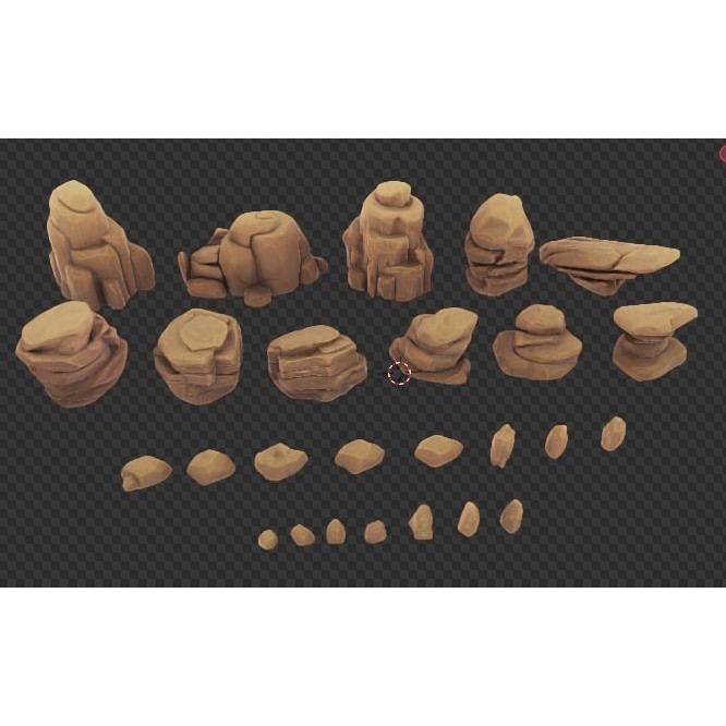 Desert Rock 3D Model – Stylized Low Poly Environment Asset, FBX - View 19