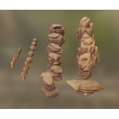Desert Rock 3D Model – Stylized Low Poly Environment Asset, FBX - View 21