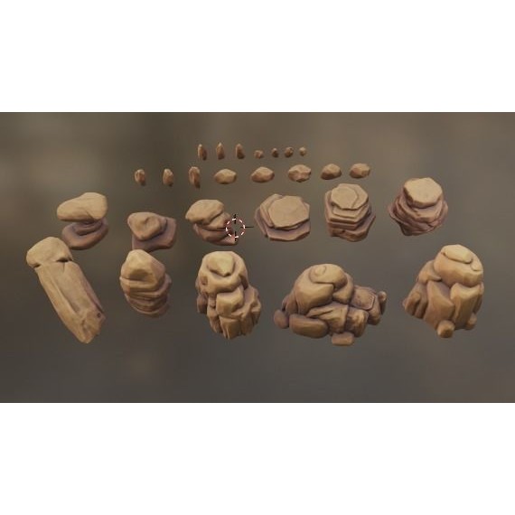 Desert Rock 3D Model – Stylized Low Poly Environment Asset, FBX - View 24