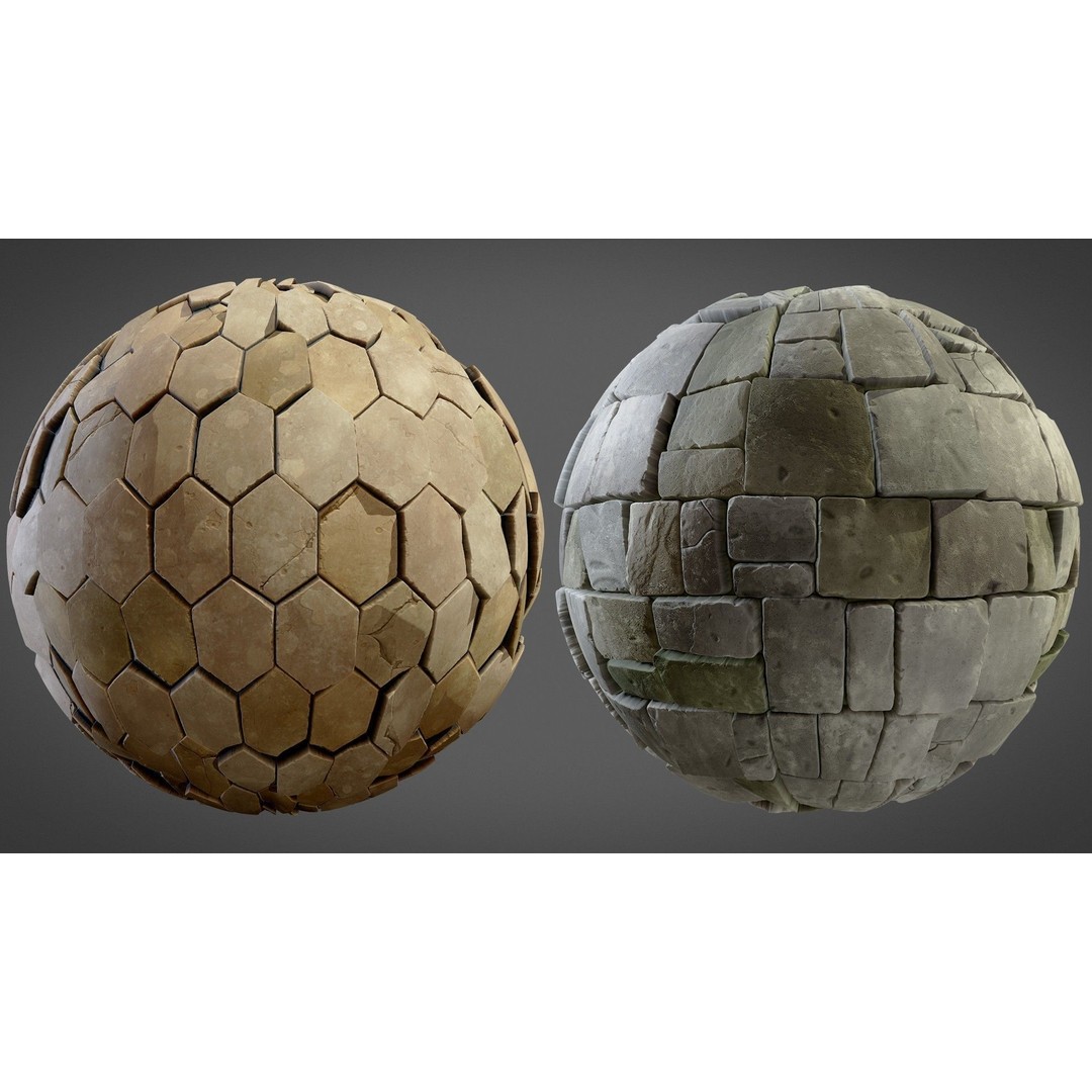 Stylized Town Textures 3D Model – PBR Materials, 2048x2048 PNG - View 10