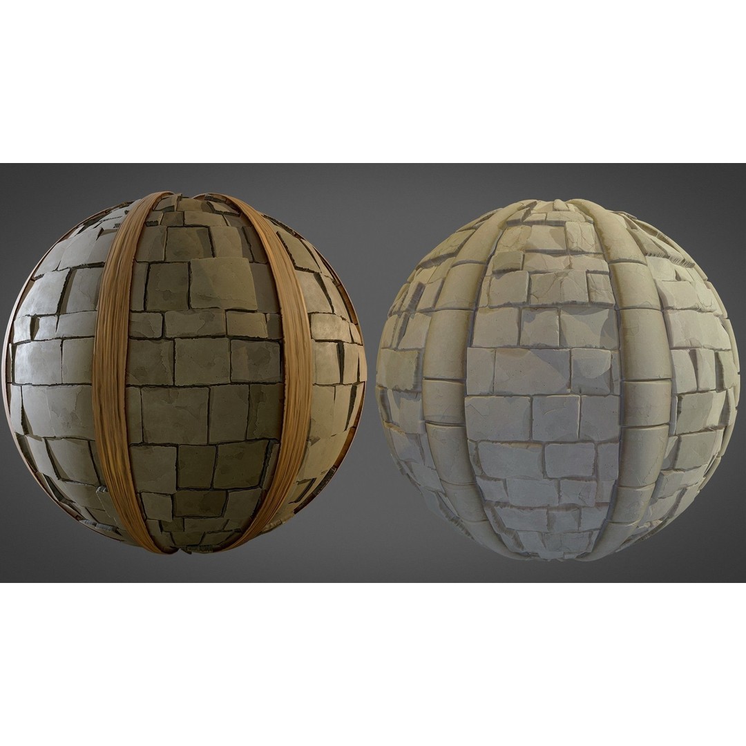 Stylized Town Textures 3D Model – PBR Materials, 2048x2048 PNG - View 17
